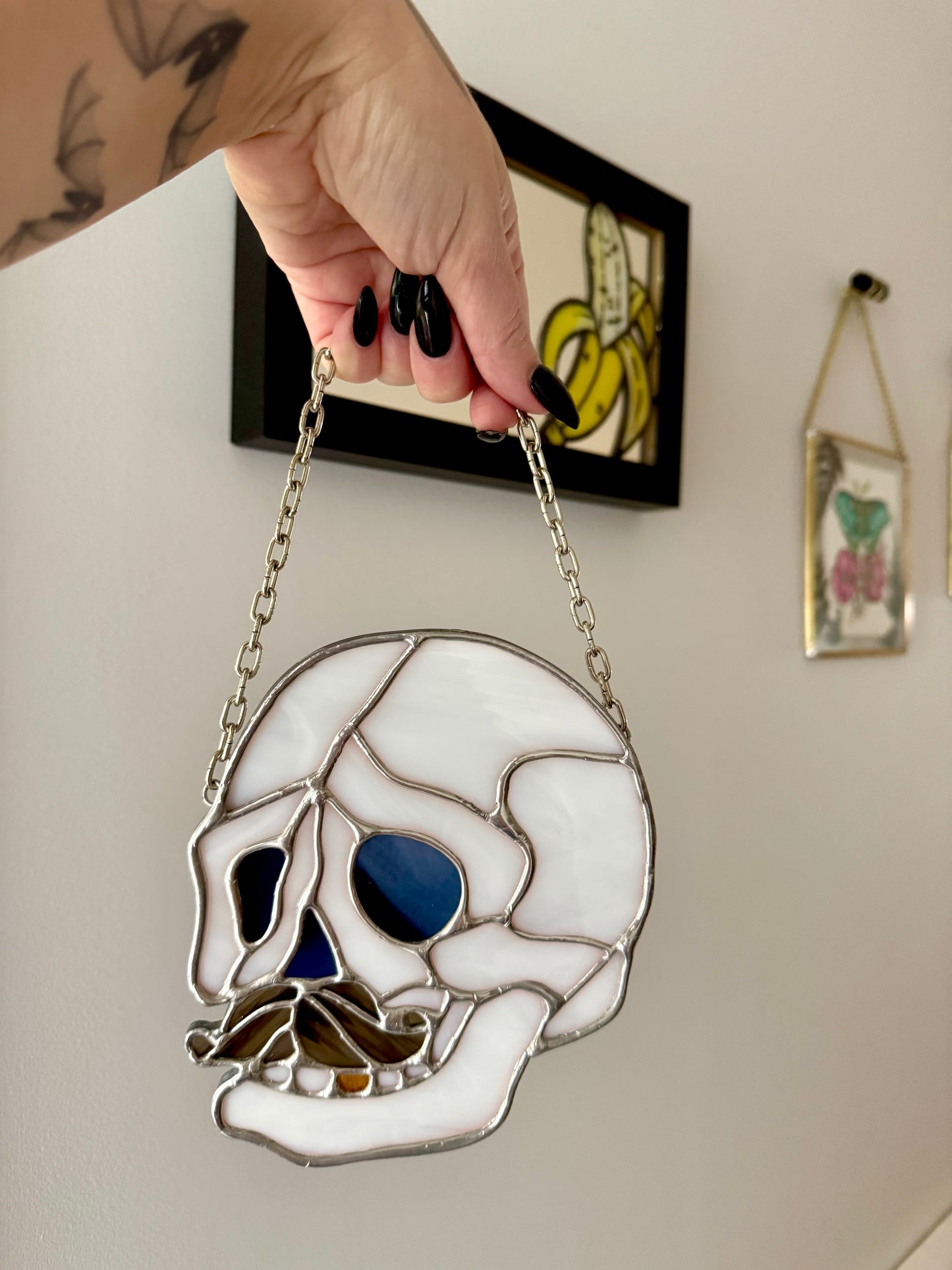 Trad skull with Moustache