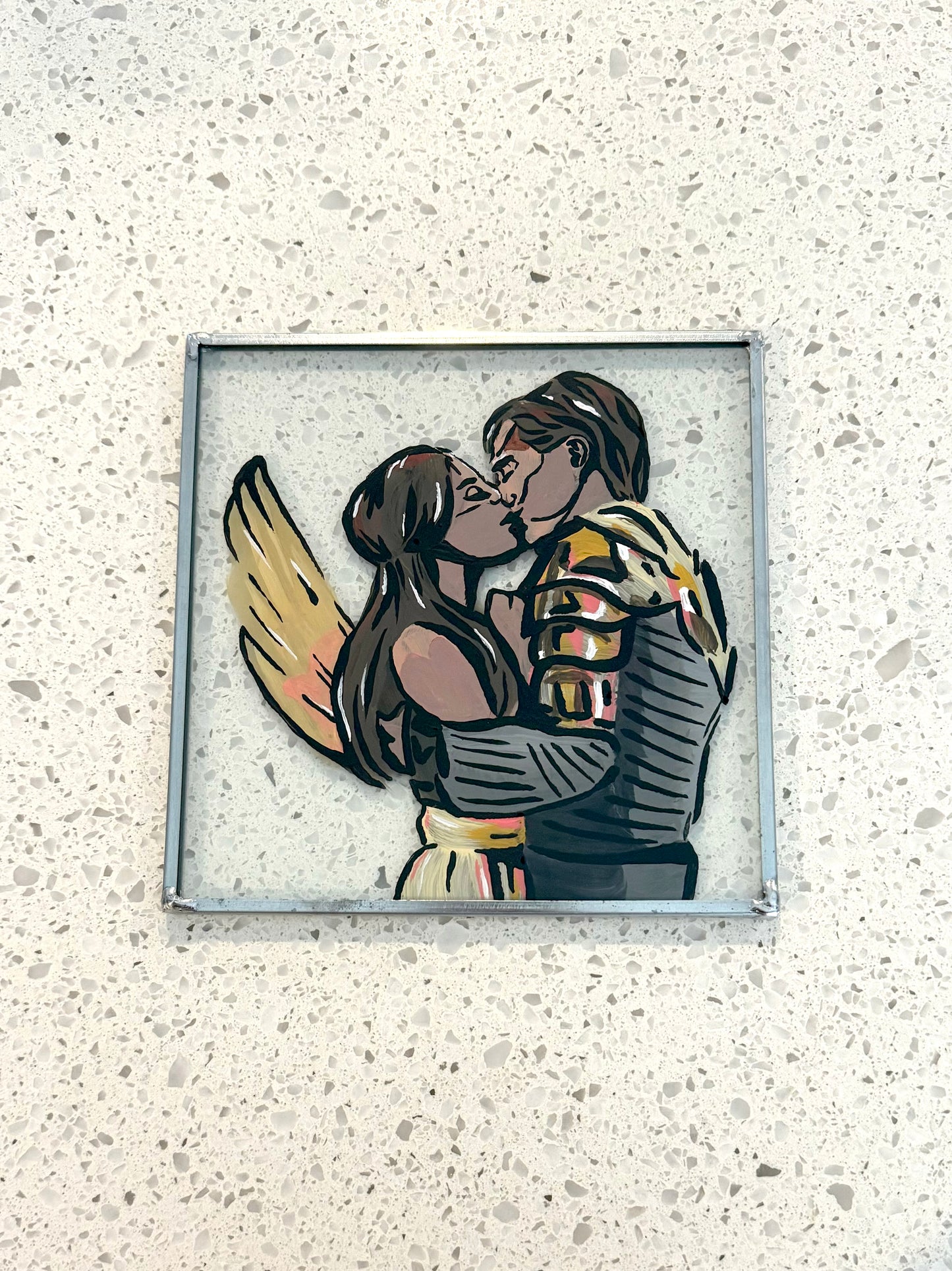 In Fair Verona Glass Painting Framed