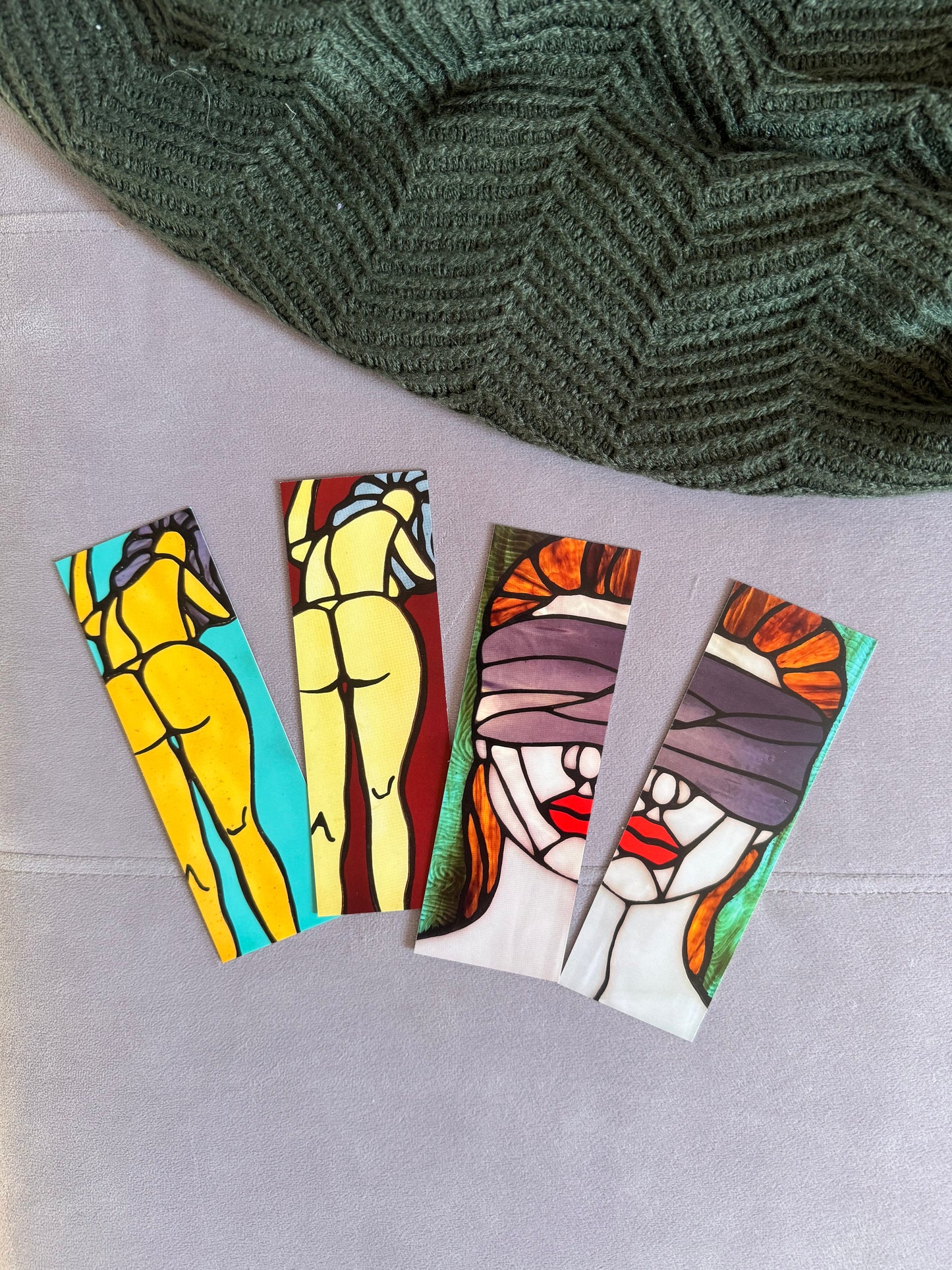 A Set of Two Double Sided Bookmarks (or PageSpreaders)