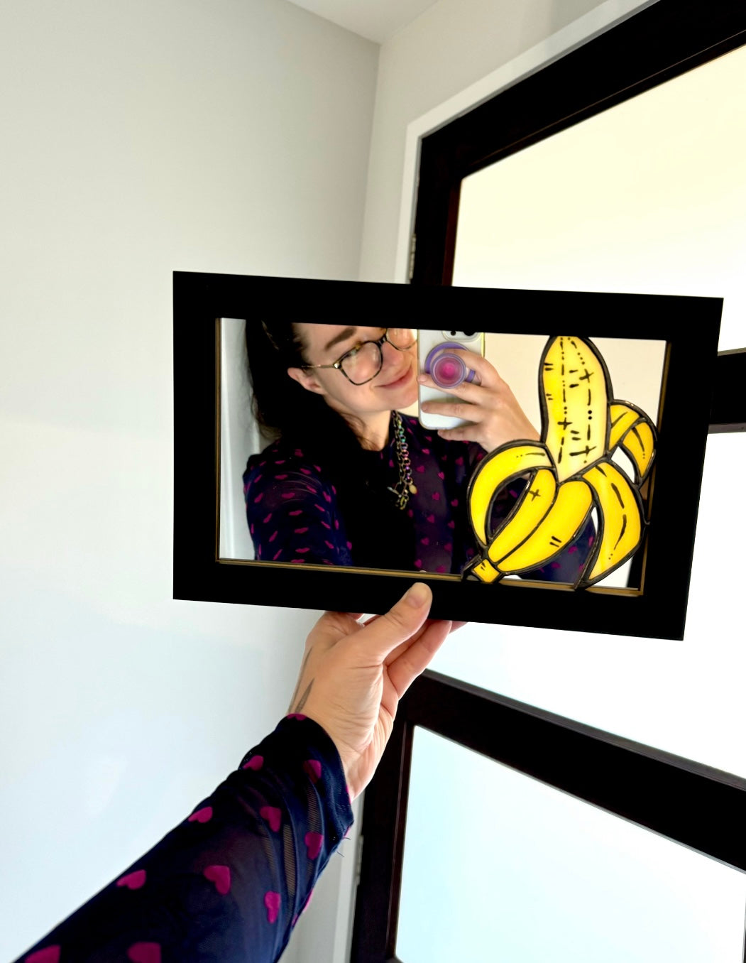 Banana Pop Mirror Framed