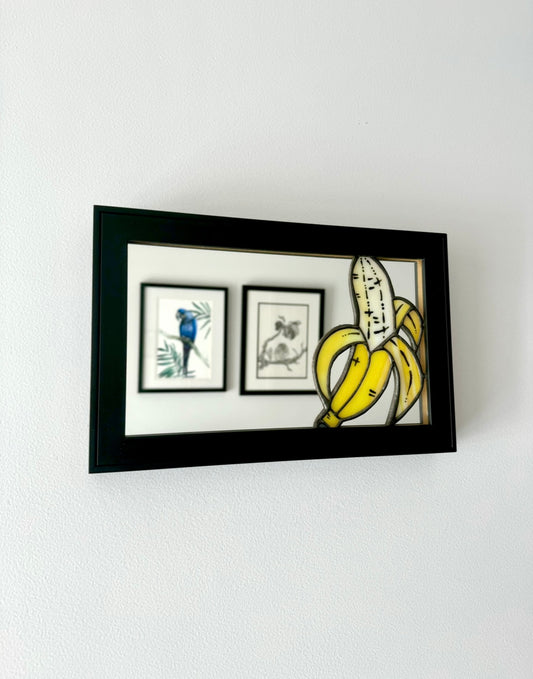 Banana Pop Mirror Framed