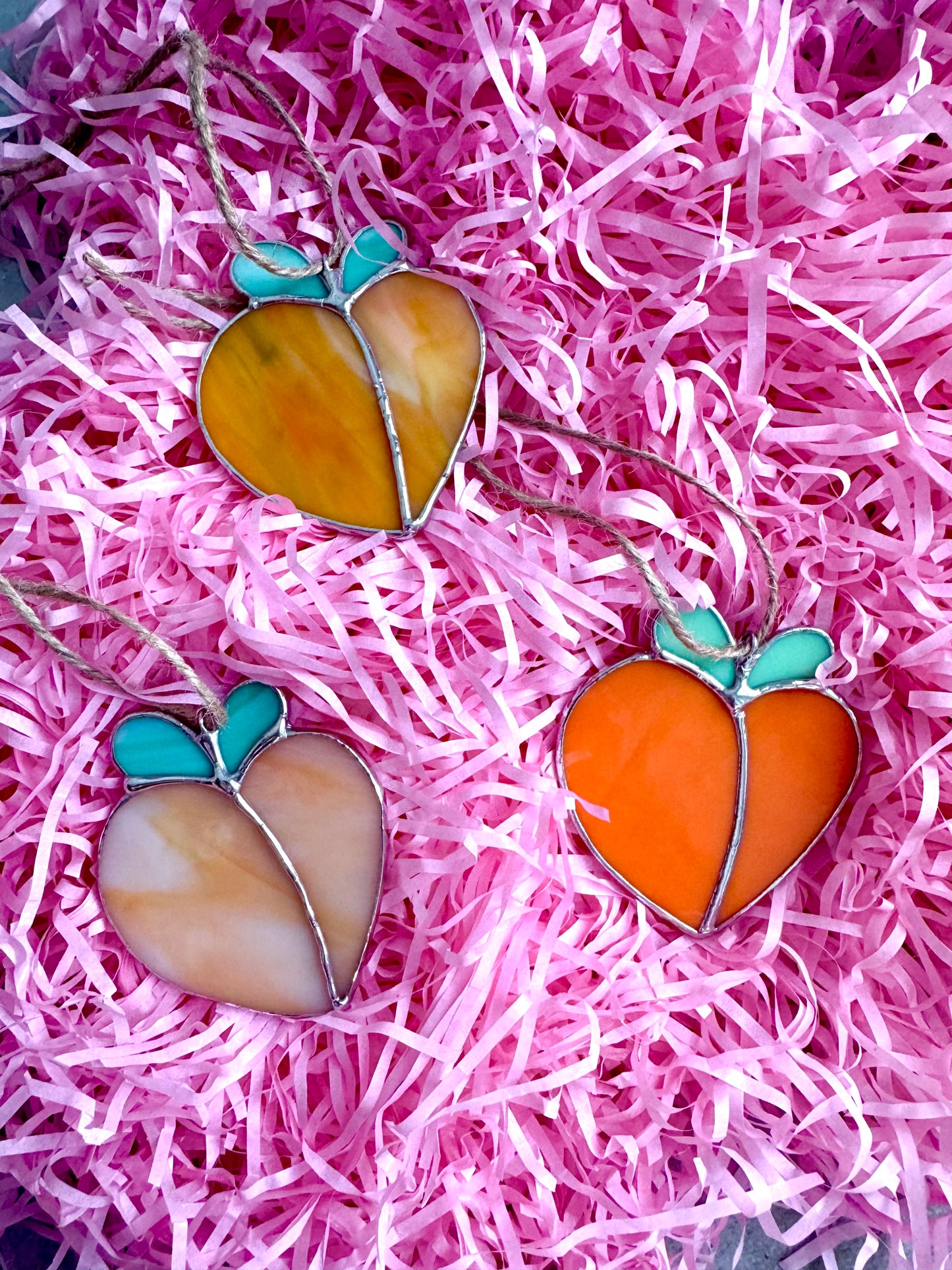 Valentines Peach Heart #1 Suncatcher