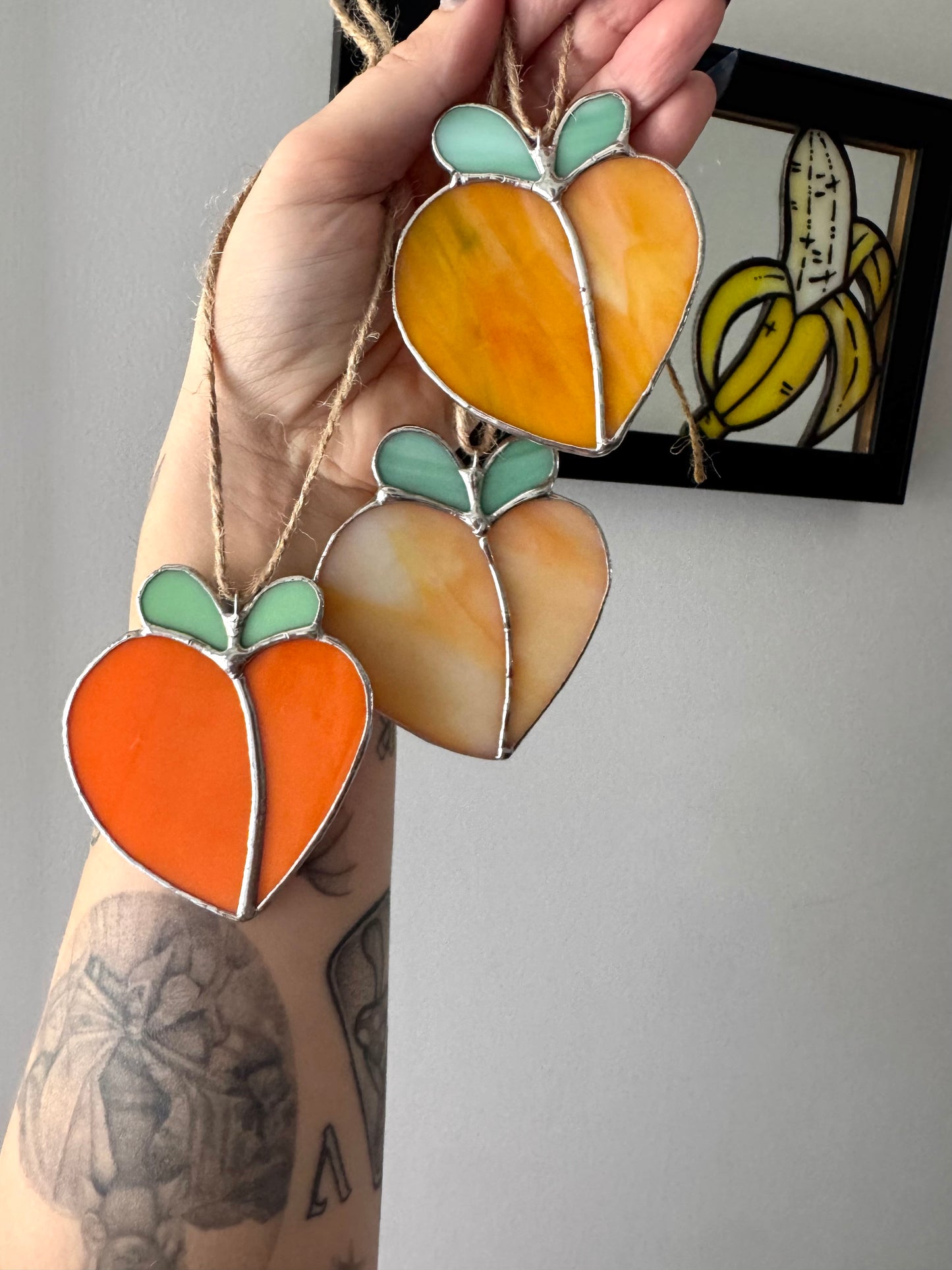 Valentines Peach Heart #1 Suncatcher
