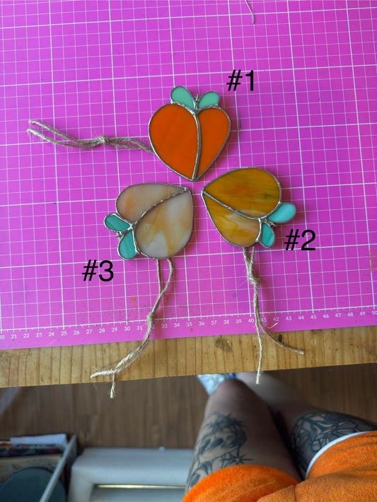 Valentines Peach Heart #3 Suncatcher