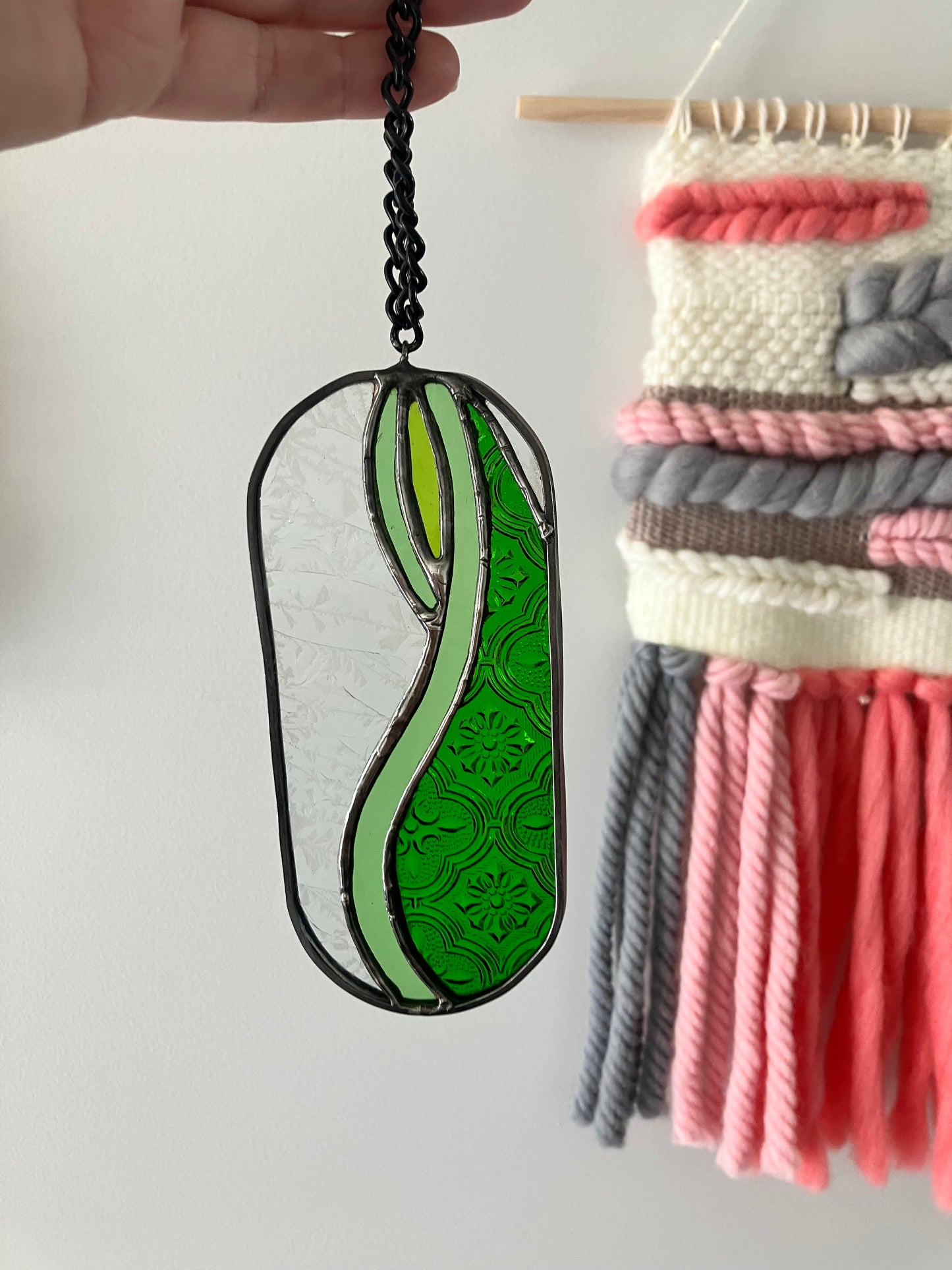 Snake Plant pill-shaped sun catcher